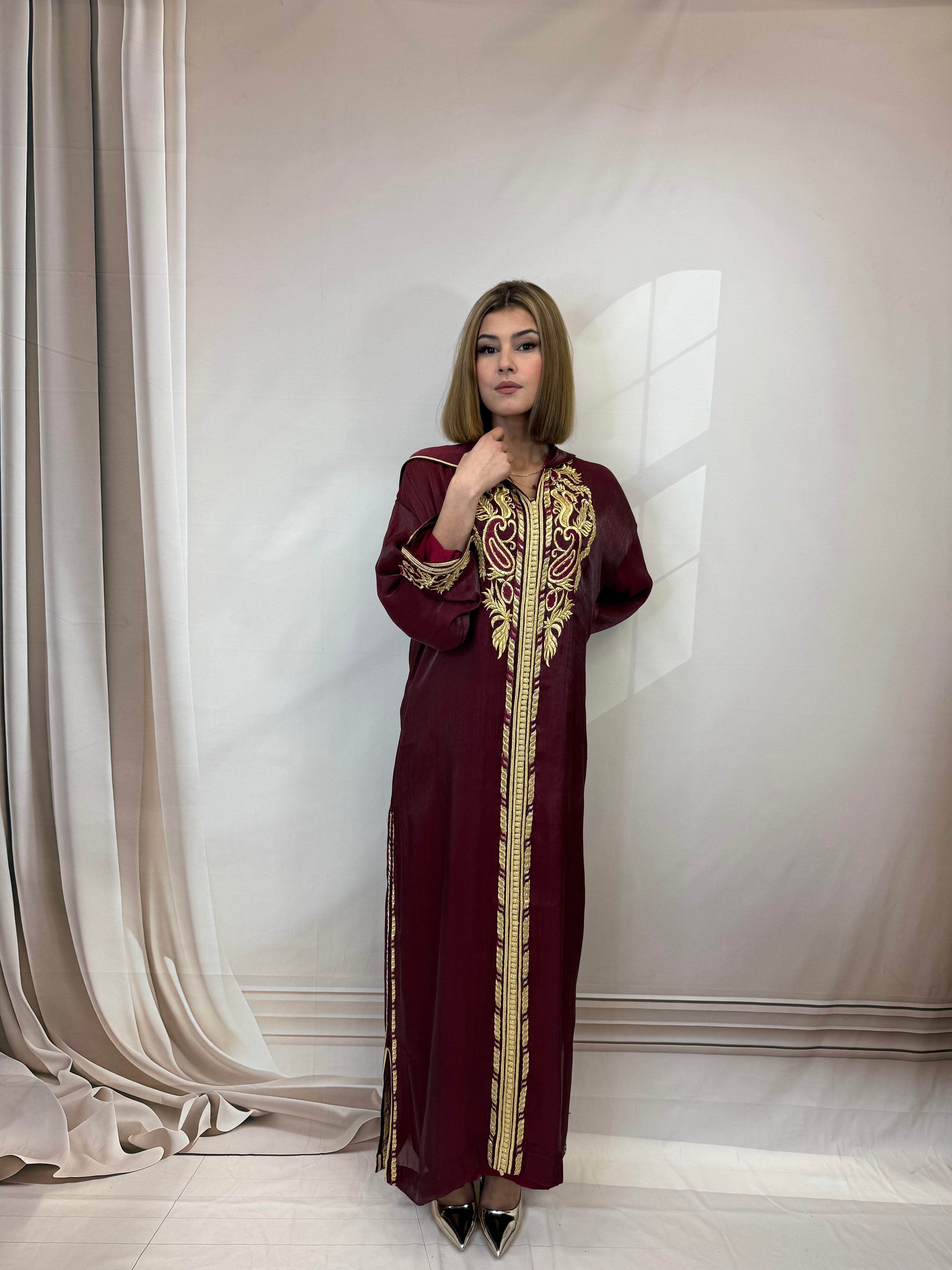 Djellaba Bordeauxrood