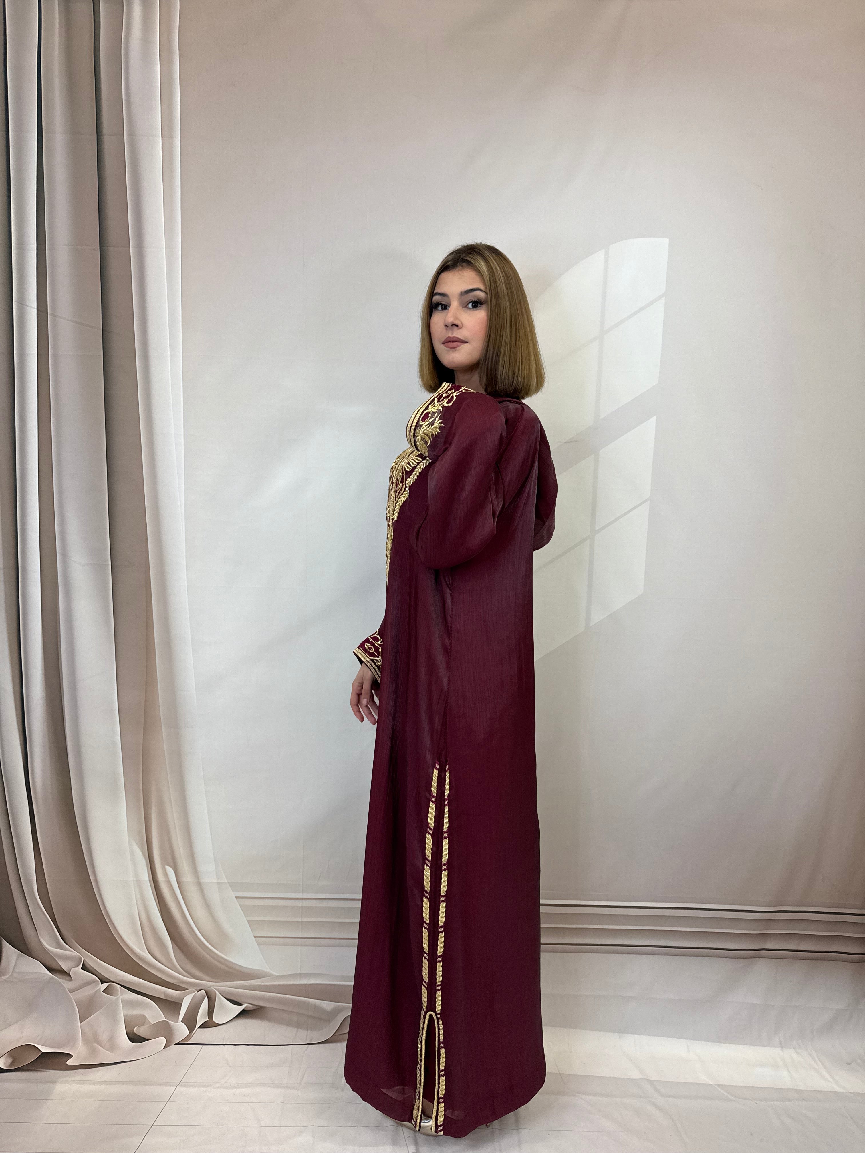 Djellaba Bordeauxrood